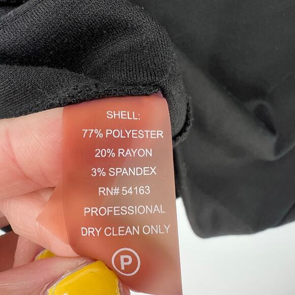 CALVIN KLEIN Solid Black embellished Gold Chain Trim Sheath Dress classic Size 4 - Picture 5 of 8